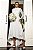 Vestido de noiva mullet, em renda com gola alta e manga longa - Off White - Imagem 6