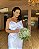 Vestido de noiva midi, em zibeline com laço no busto - Branco - Imagem 2