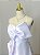 Vestido de noiva midi, em zibeline com laço no busto - Branco - Imagem 7