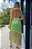 Vestido de festa mulet , frente única e franjas - Verde Menta - Imagem 3