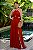 Vestido de festa longo, frente única com recortes e fenda -Terracota - Imagem 1