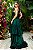 Vestido de festa longo, tomara que caia com busto drapeado e saia em babados - Verde Esmeralda - Imagem 4