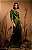 Vestido de festa longo, em cetim com caimento drapeado no ombro esquerdo - Verde Oliva - Imagem 5