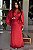 Vestido de festa longo, de  cetim com busto transpassado e drapeado no corpo - Marsala - Imagem 4