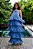 Vestido de festa mulet, frente única com franja - Azul Serenity - Imagem 3