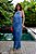 Vestido de festa mulet, frente única com franja - Azul Serenity - Imagem 1