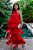 Vestido de festa mulet, frente única com franja - Vermelho - Imagem 1