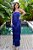 Vestido de festa longo, frente única em laço com franja - Azul Royal - Imagem 1