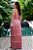Vestido de festa longo, em franja tomara que caia com faixa removível - Rosa Claro - Imagem 3