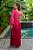 Vestido de festa longo, em franja nula manga com recorte na cintura - Rosa Pink - Imagem 3