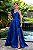 Vestido de festa longo, em zibeline com fenda frontal - Azul Royal - Imagem 1