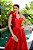Vestido de festa longo, em zibeline com fenda frontal - Vermelho - Imagem 2