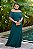 Vestido longo plissado, ombro a ombro, cinto faixa - Verde Esmeralda - Imagem 1