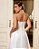 Vestido de noiva longo, em tule, decote em v, alças finas e laço removível - Off White - Imagem 4