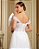 Vestido de noiva longo, em tule, ombro a ombro e maxi laço - Off White - Imagem 3