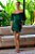 Vestido de festa midi, ombro a ombro com detalhes de cascata na lateral - Verde Esmeralda - Imagem 1