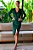 Vestido de festa midi, com manga longa e detalhe de franzido frontal - Verde Esmeralda - Imagem 1