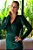 Vestido de festa midi, com manga longa e detalhe de franzido frontal - Verde Esmeralda - Imagem 2