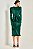 Vestido de festa midi, com manga longa e detalhe de franzido frontal - Verde Esmeralda - Imagem 6