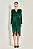 Vestido de festa midi, com manga longa e detalhe de franzido frontal - Verde Esmeralda - Imagem 4