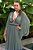 Vestido de festa longo, com bordado em pedraria e decote V - Verde Oliva - Imagem 2