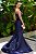 Vestido de festa longo, tomara que caia em modelagem sereia - Azul Marinho - Imagem 3