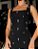 Vestido de festa longuete, com decote quadrado e bordado em pedraria - Preto - Imagem 5