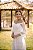 Vestido de noiva longo em mix de renda ombro a ombro e mangas - Off White - Imagem 4