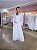 Vestido de noiva longo, mangas abertas e laço no punho e decote V - Branco - Imagem 5