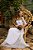 Vestido de noiva longo luréx, com brilho, saia plissada, ombro a ombro, manga com tule - Imagem 2
