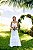 Vestido de noiva longo, com alças, saia com babados e cinto - Imagem 4