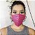 Máscara de Tecido Tripla Camada com Elástico na Cabeça e Pescoço - Poá Pink Tam G - Turban - Imagem 2