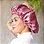 Touca de Cetim Dupla Camada Rosa Vintage - Turban - Imagem 3