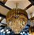 Lustre de cristal luxo redondo dourado - 8 lâmpadas base E14 (não inclusas) - Imagem 5