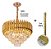 Lustre de cristal luxo redondo dourado - 8 lâmpadas base E14 (não inclusas) - Imagem 2