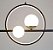 Lustre jabuticaba veneza preto com dourado 7 globos com anel - Imagem 7