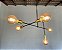 Lustre sputnik gun 6 hastes preto e dourado - Imagem 7