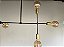 Lustre sputnik gun 6 hastes preto e dourado - Imagem 5