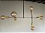 Lustre sputnik gun 6 hastes preto e dourado - Imagem 3