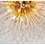 Lustre dente de leão cristal 50cm dourado p/ 5LxG9 - Imagem 2