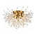 Lustre dente de leão cristal 50cm dourado p/ 5LxG9 - Imagem 4