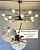 Lustre sputnik duplo 16 globos preto com dourado - Imagem 6