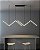 Lustre infinito zig zag 25w preto luz 3/1 - Imagem 1