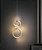 Luminária Pendente Minimalista Led Moderno Infinito Vertical Espiral Onda Quarto Cabeceira Dourado Cabo 2m - Imagem 3