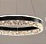 Lustre Pendente Moderno Preto Cristal Led 50cm Redondo Luxo Luz 3/1 - Imagem 5