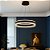 Lustre Pendente Moderno Preto Cristal Led 50cm Redondo Luxo Luz 3/1 - Imagem 7