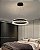 Lustre Pendente Moderno Preto Cristal Led 50cm Redondo Luxo Luz 3/1 - Imagem 1