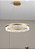 Lustre Pendente Moderno Dourado Cristal Led 50cm Redondo Luxo Luz 3/1 - Imagem 8