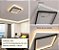 Luminaria Plafon Moderna Minimalista De Sobrepor Dois Quadrados 40w Branco Com Preto Luz 3/1 - Imagem 4