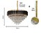 Lustre Pendente Moderno De Luxo Vana Gold 3 Cristal L15 E14 Preto Com Dourado 1m Cabo + 1m Extra - Green Age - Imagem 2